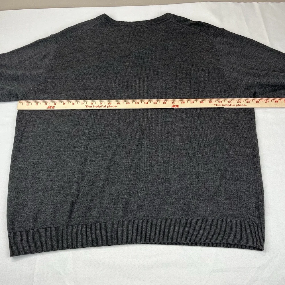 Men's Big & Tall Hart Schaffner Marx Extra Fine Merino Wool‎ V-Neck Sweater 2XB